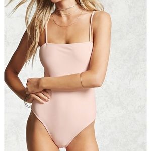 Cami one piece pink swimsuit (With tags!)