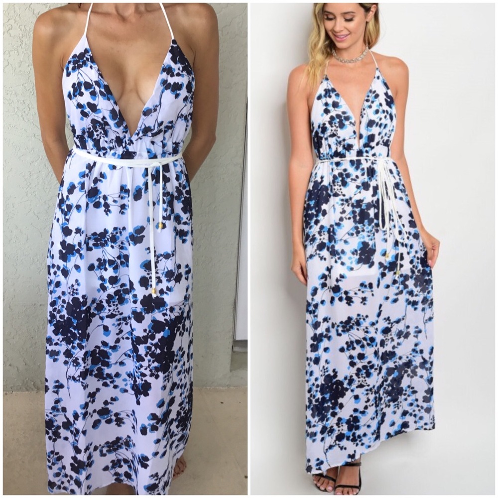 CCO SALE! White Printed Maxi Dress Medium Only! - Picture 2 of 3