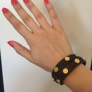 Tory Burch leather double wrap bracelet