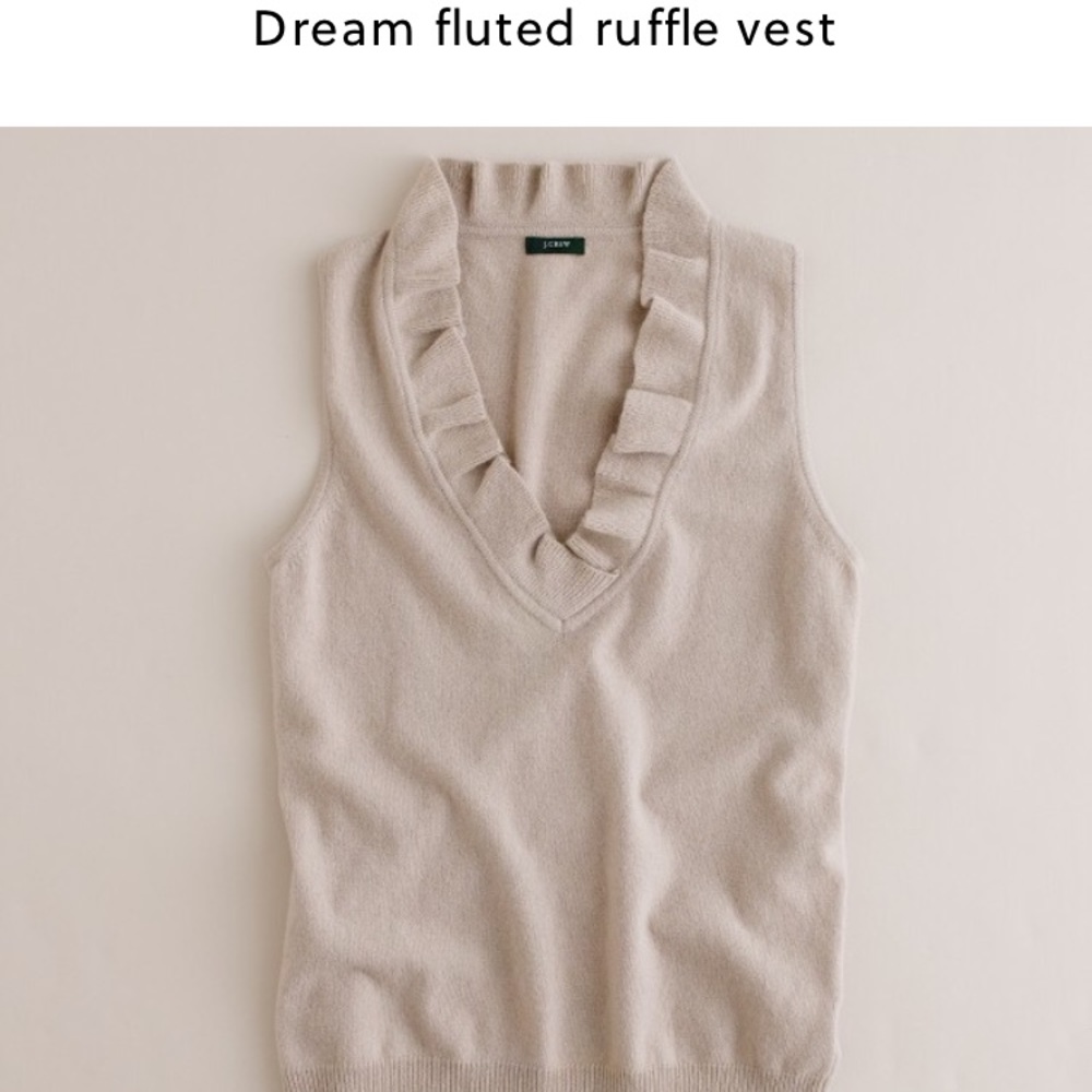 NWOT🌸J. Crew dream fluted ruffle vest || cashmere