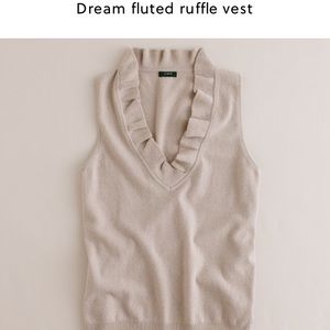NWOT🌸J. Crew dream fluted ruffle vest || cashmere