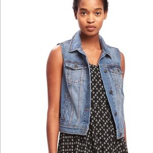 Old Navy Denim Dark Wash Sleeveless Jeans Jacket