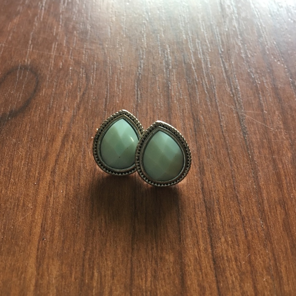 Seafoam Blue Tear Drop Earrings