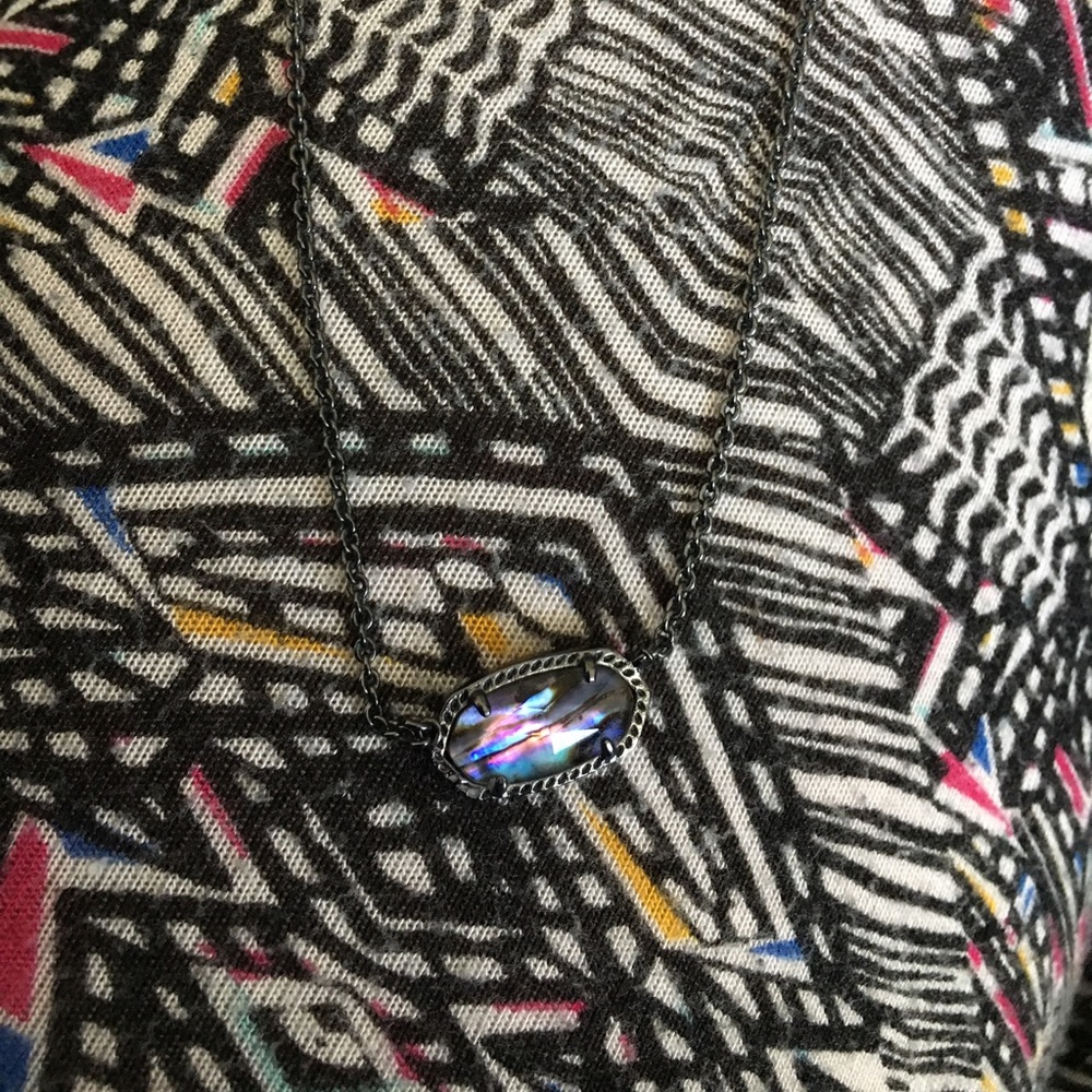 Kendra Scott Gunmetal abalone necklace