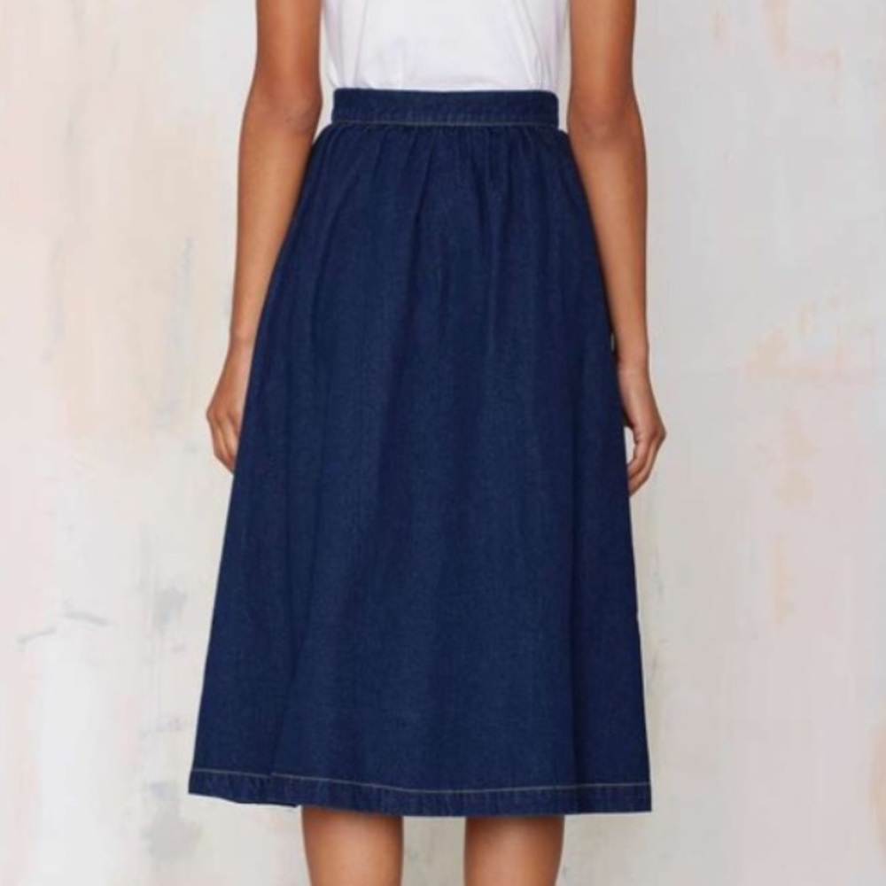Jean flowy midi skirt - Picture 2 of 3