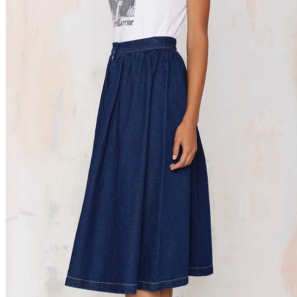Jean flowy midi skirt - Picture 3 of 3