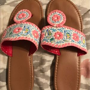 Lilly painted flip flops