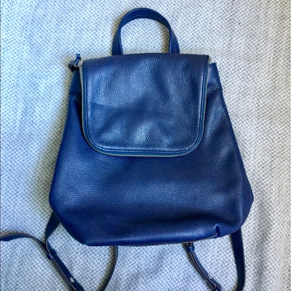Banana Republic Navy Soft Leather Backpack