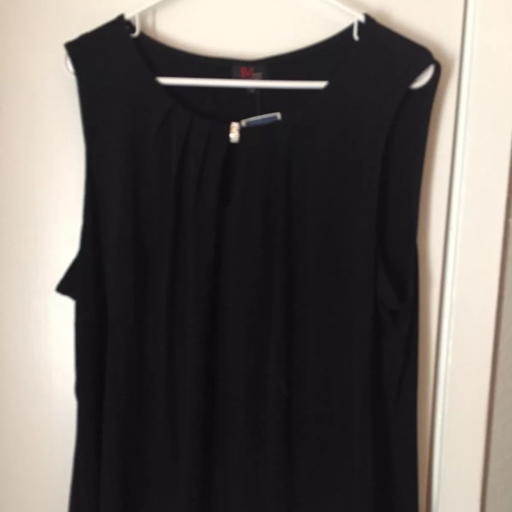 J M Studio black dressy casual shirt 3x Brand NWT