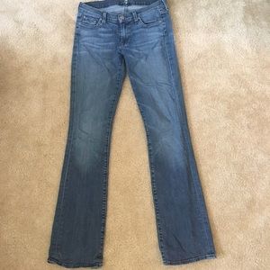 7 for all mankind blue bootcut jeans