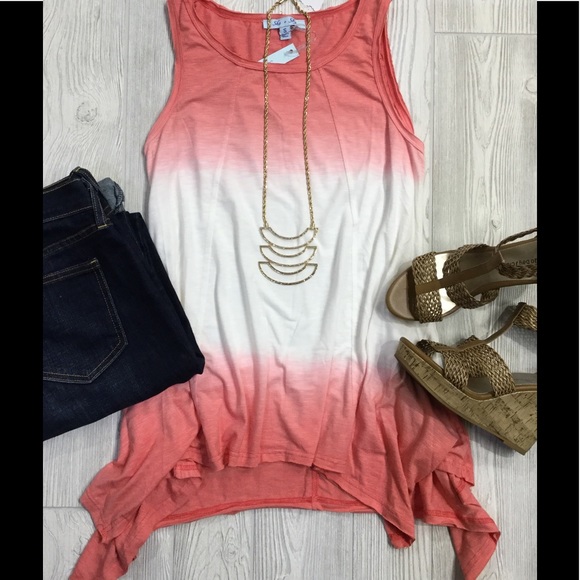 rev320 Tops - Ombré Dip Dye Tunic