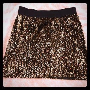 Gold sequin skirt