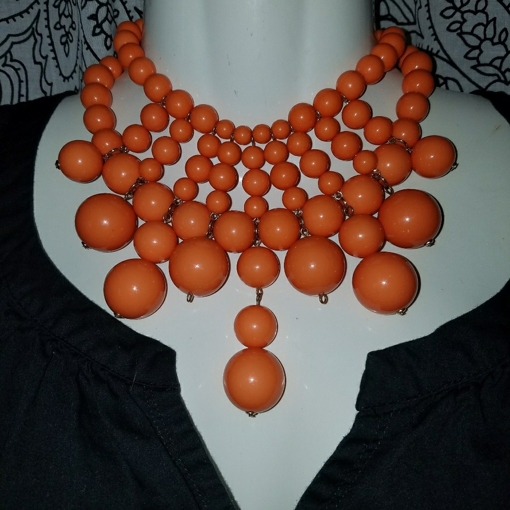 Statement Necklace in a Coral Color