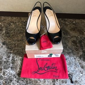 Mater Claude Slingback 85 patient black Louboutin