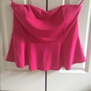 Strapless Peplum Top