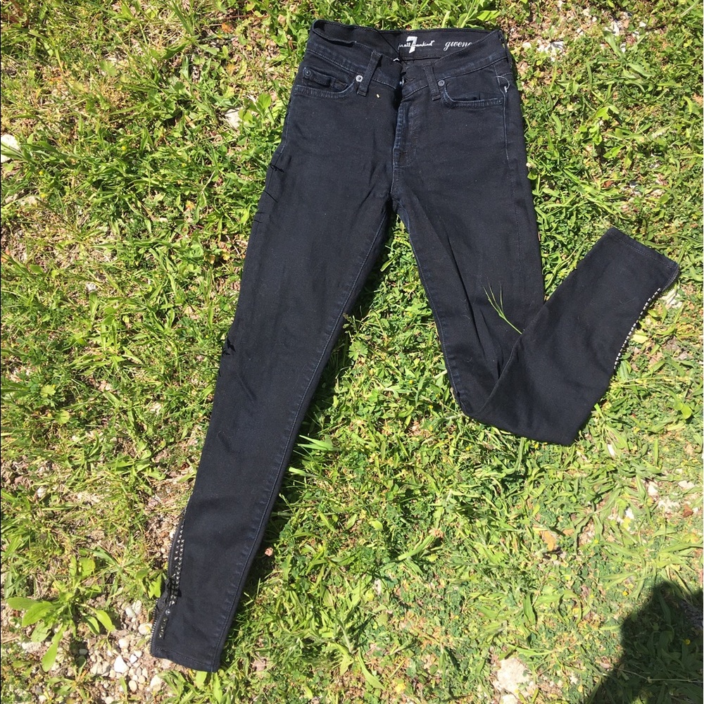 7 For All Mankind Gwenevere Jeweled ankle jeans