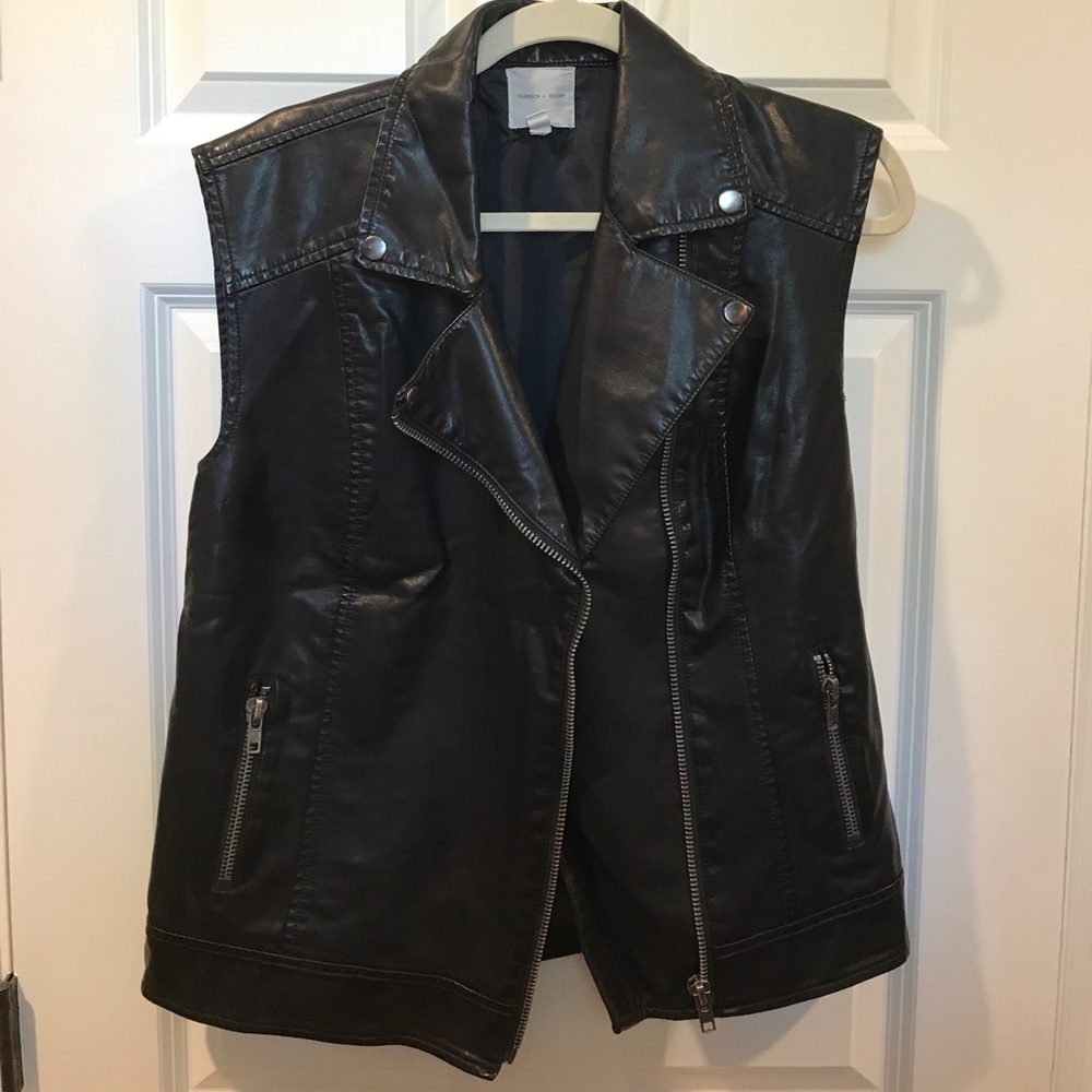 Urban Outfitters Faux Leather Black Vest