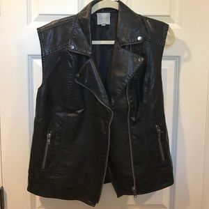 Urban Outfitters Faux Leather Black Vest