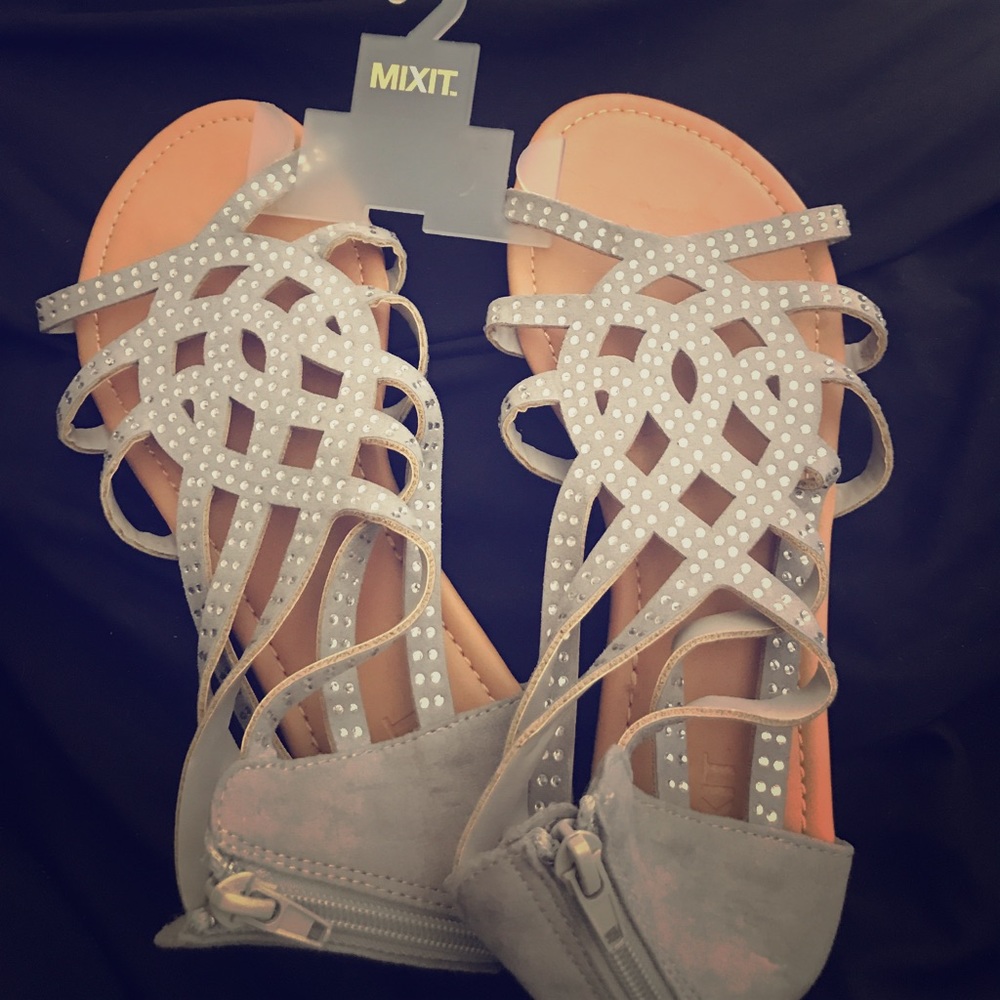 Grey Sparkle Gladiator Sandal