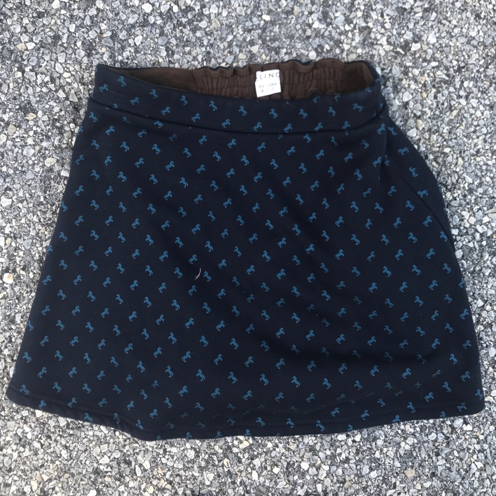 Kling A-Line Mini Skirt With Horse Print