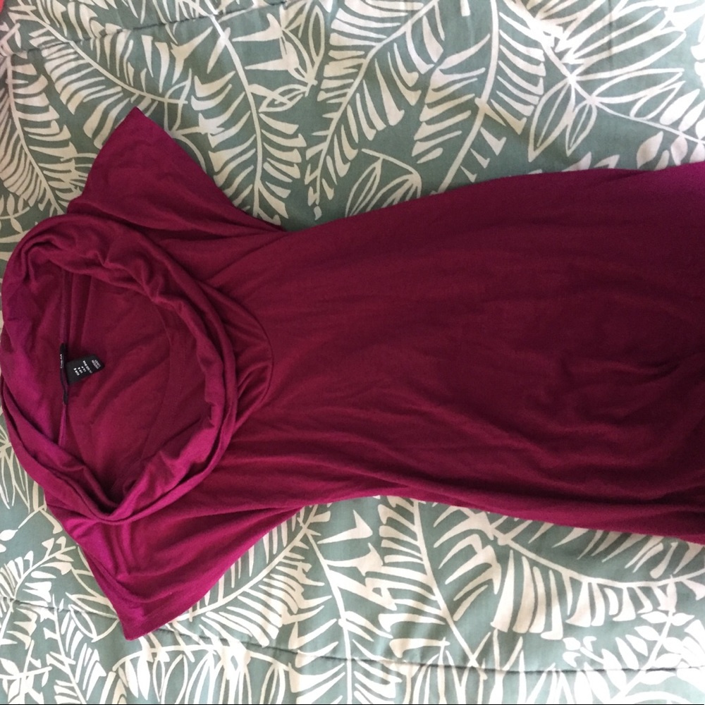 Purple short sleeve blouse with tie in the back
