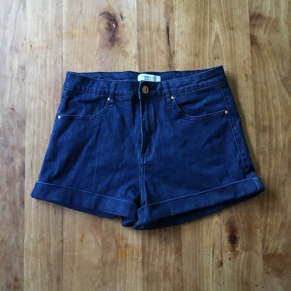 Denim high waisted shorts