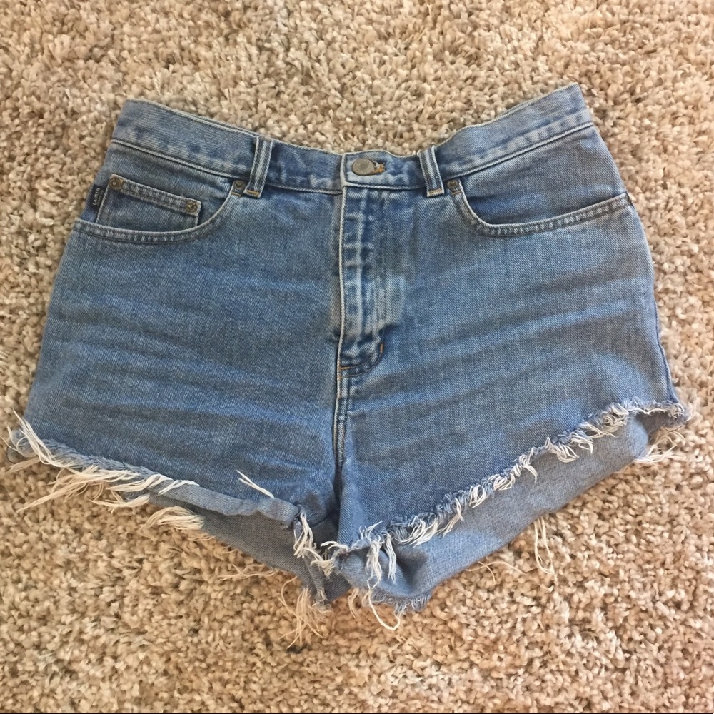 High Waisted Distressed Denim Shorts