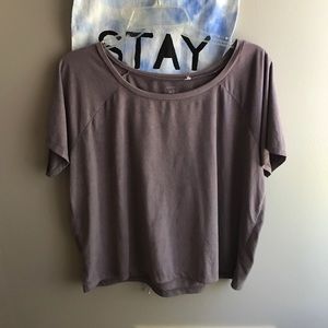 Mauve faux suede shirt