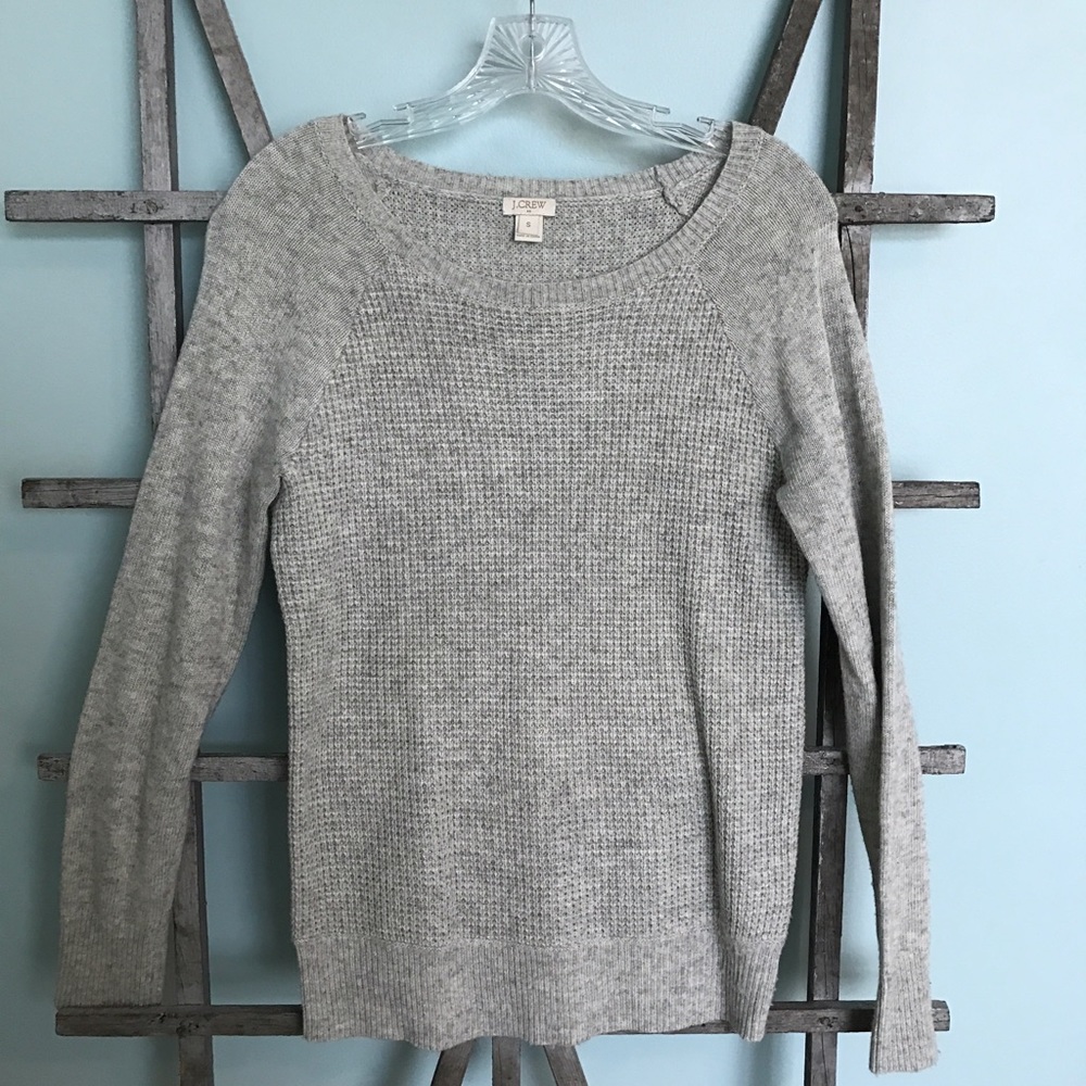 J. Crew Grey Waffle Knit Sweater Size Small