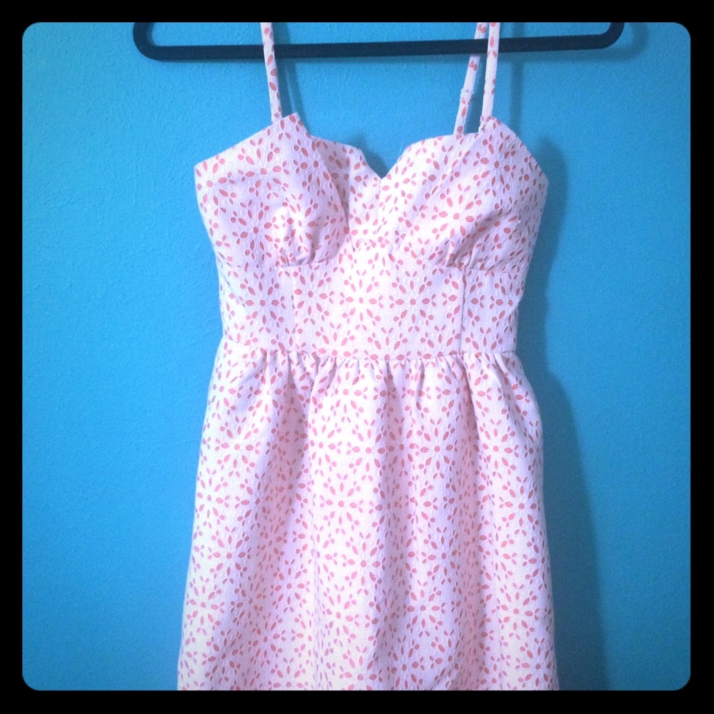 White Kensie Sundress with Orange Flower Pattern