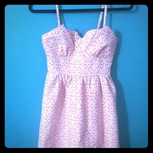 White Kensie Sundress with Orange Flower Pattern