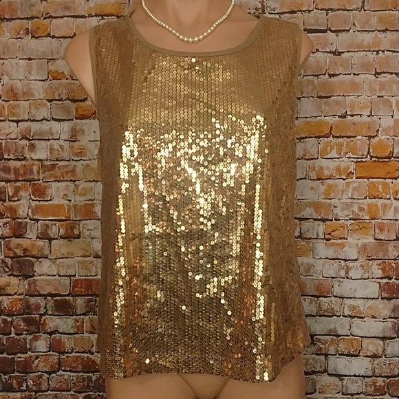 Tops - NWOT Sequin Open Back Blouse Medium
