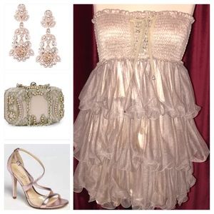 NWT Ruffle Strapless Party Dress