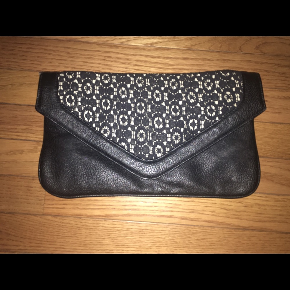 Free People Vegan Leather Lace Clutch