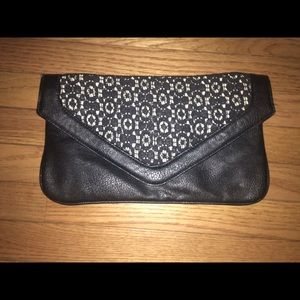 Free People Vegan Leather Lace Clutch