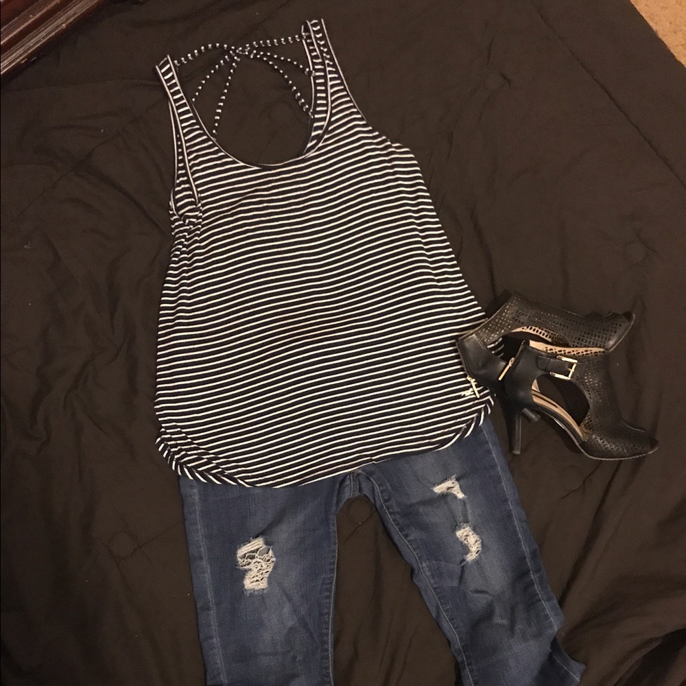Hollister striped tank top Size M