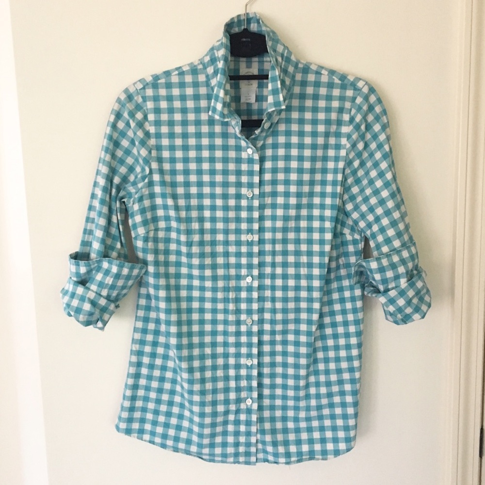 J. Crew turq. "The perfect shirt" button up