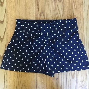 Navy Bow Front Polkadot Shorts