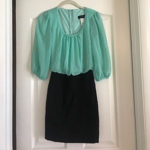 Profession turquoise and black dress!