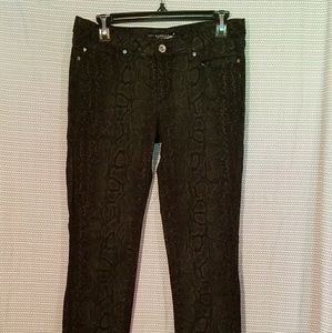 Black Snakeskin Skinny Jeans