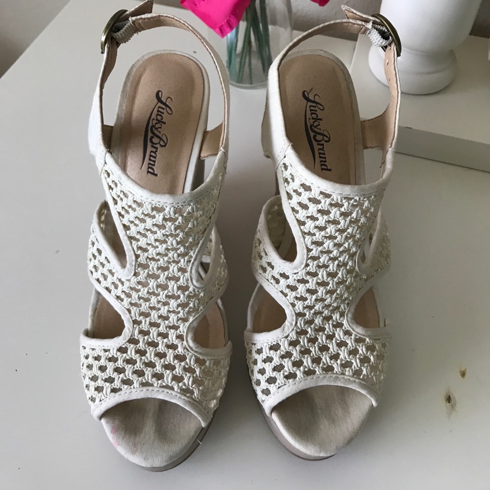 Lucky Brand Cream Wedges!