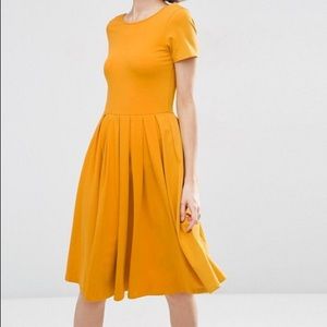 ASOS Pleated Midi Dress with Scoop Back