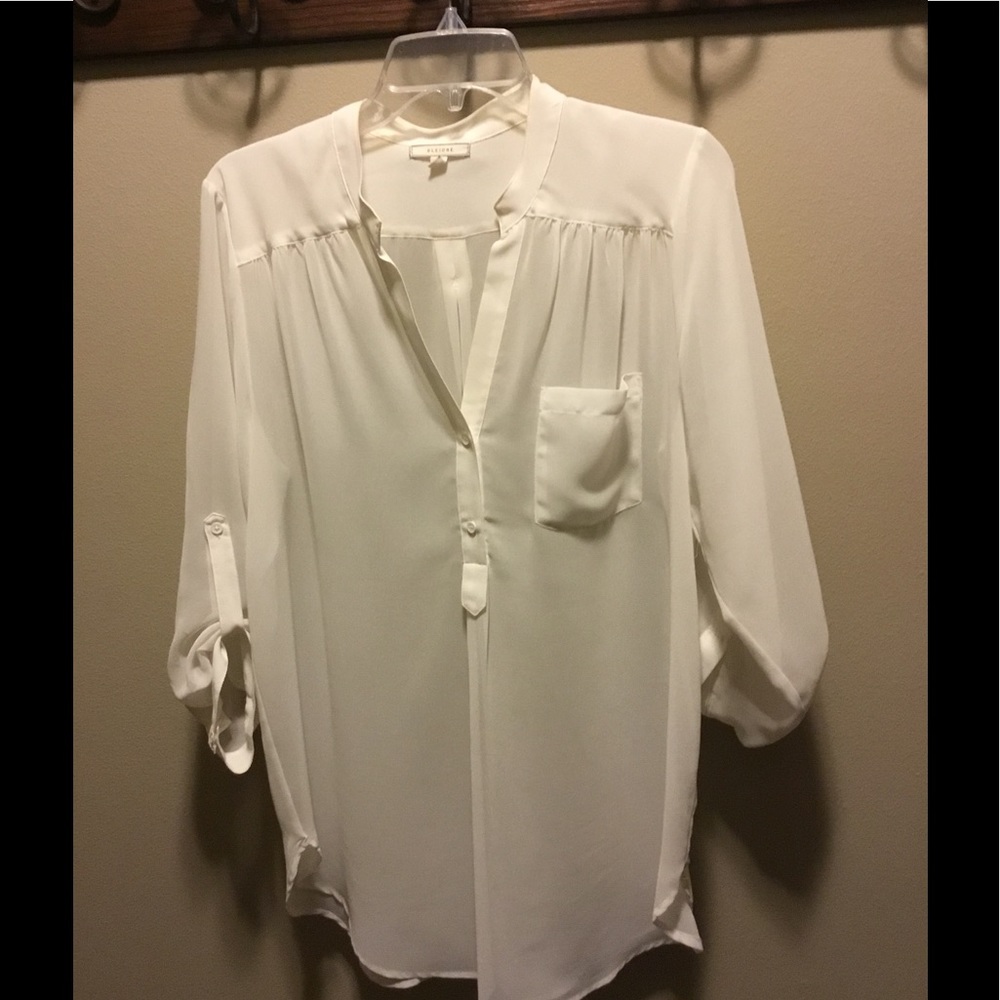 Cream sheer tunic top