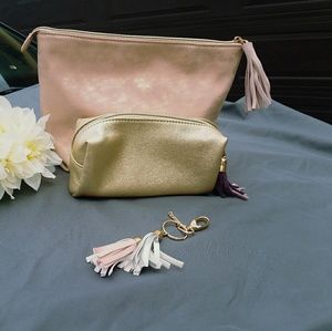 NWOT Cosmetic bags and keychain