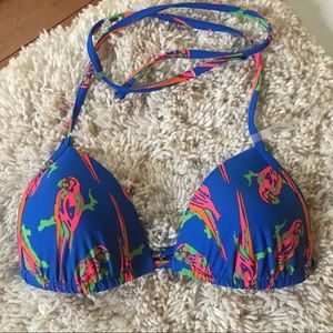 Aerie Neon Parrot Perky Triangle Bikini Top