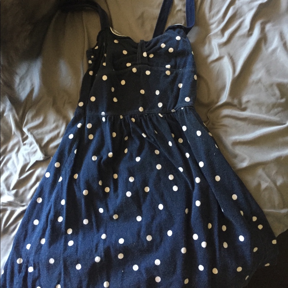 Blue polka dot dress
