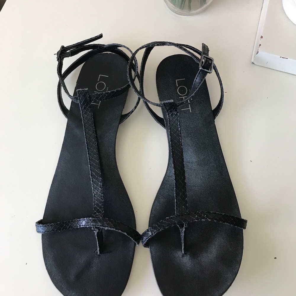 Loft Black Strappy Sandals