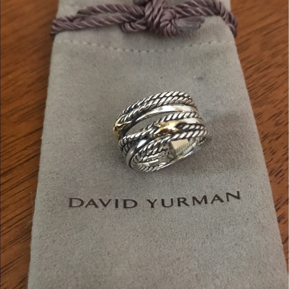 David Yurman Double X Crossover Ring size 6