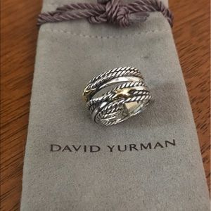 David Yurman Double X Crossover Ring size 6