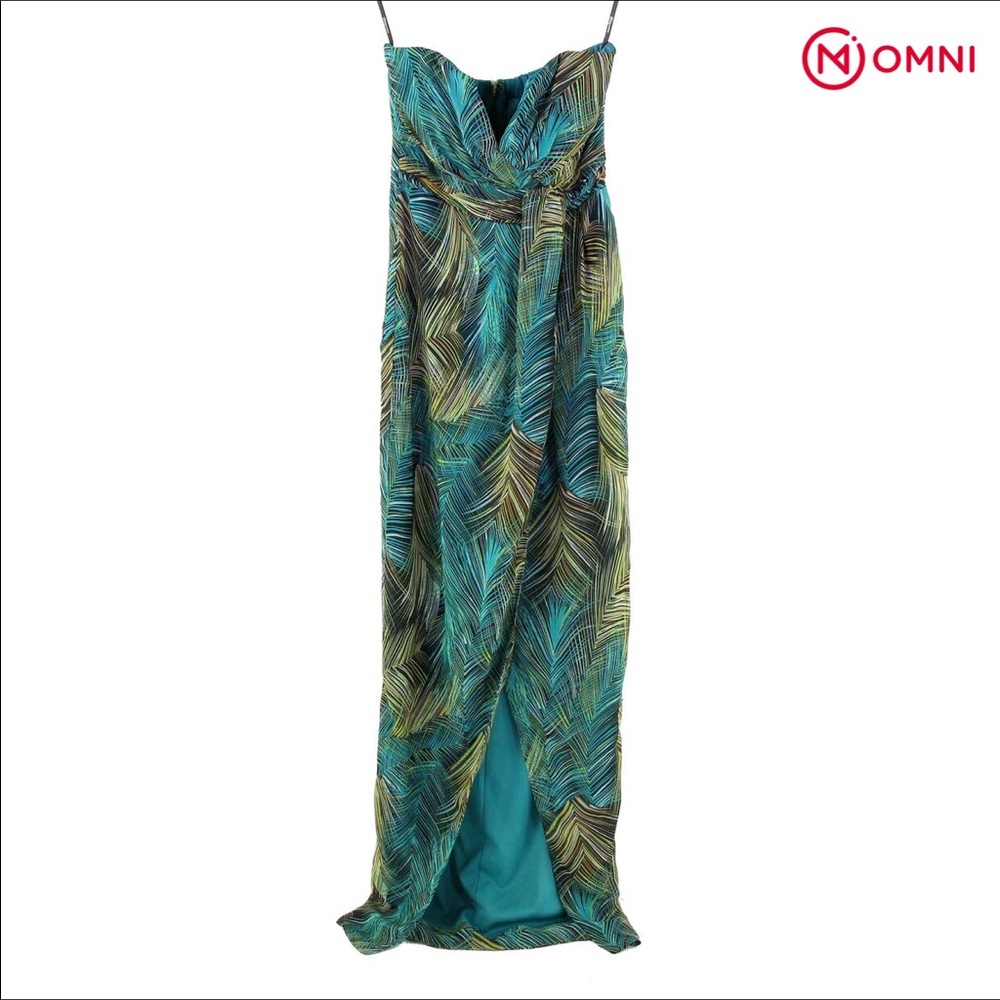 TFNC Layla Dress in Tropical Green